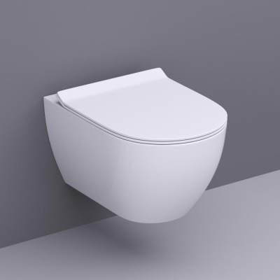 BOND F01-10 Унитаз подвесной безободковый белый с сиденьем с микролифтом фото в интернет-магазине Русалия