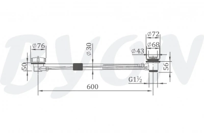 Слив-перелив медно-латунный для ванны полуавтомат Byon фото в интернет-магазине Русалия