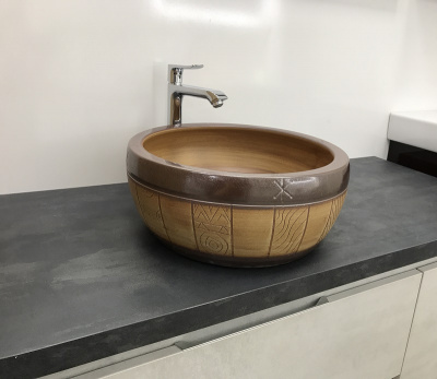 Раковина накладная круглая MNC J2052 CeramaLux фото в интернет-магазине Русалия