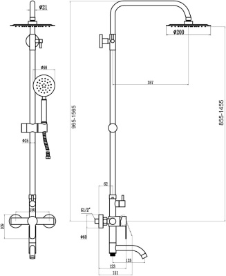 Душевая стойка Fmark (FS8245H) фото в интернет-магазине Русалия