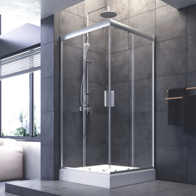 W90G-403-090MT Gem душ.ограждение 90х90 квадрат,стекло прозрачное,профиль мат. серебро, без поддона Am.Pm фото в интернет-магазине Русалия