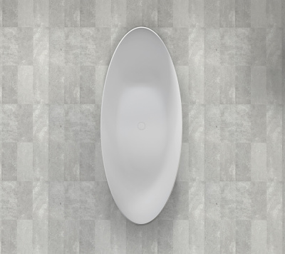 Ванна из искусственного камня ABBER Stein AS9633 белая матовая 180х80х75 см фото в интернет-магазине Русалия