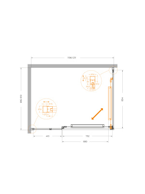 Душевой уголок CEZARES LUX-AH-FS-11-120/90-C-CR фото в интернет-магазине Русалия