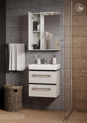 Зеркальный шкаф AQUATON Ронда PRO 55 дуб соммерсет 1A208602RSC2L фото в интернет-магазине Русалия