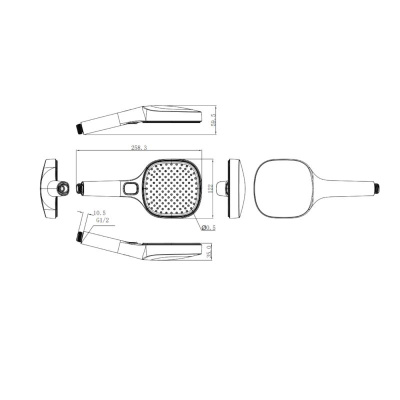 Лейка для душа Raglo R450.51.06, черный фото в интернет-магазине Русалия