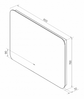 Зеркало Адхил 800x700 АДХ-02-80/70-14 Misty фото в интернет-магазине Русалия