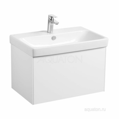 Тумба под раковину AQUATON Асти 70 белый глянец, белый матовый 1A263001AX2B0 фото в интернет-магазине Русалия