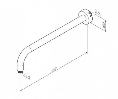 F0500701 Держатель для верхнего душа 390 мм, хром, шт. фото в интернет-магазине Русалия