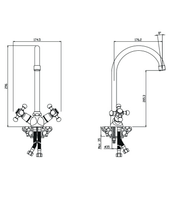 Смеситель OLIVE'S для кухни GIRONA (01431GR) фото в интернет-магазине Русалия