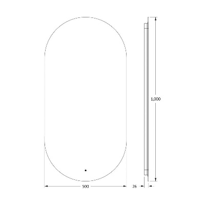 Зеркало с LED-подсветкой настенное OPTI DEFESTO 50x100 см, DF 2914R фото в интернет-магазине Русалия