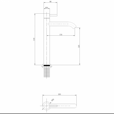 Смеситель ABBER Wasser Kreis AF8111 для накладной раковины, хром фото в интернет-магазине Русалия