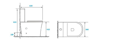 Унитаз ADIGE MW ТЕРМООБЖИГ (не плёнка) безободковый белый матовый Ceruttispa CT9243 (620х365х820) фото в интернет-магазине Русалия