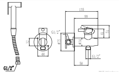 Смеситель с гигиеническим душем Savol (S-FXQ002) фото в интернет-магазине Русалия