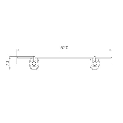 Полка стеклянная Haiba HB1907-1, хром фото в интернет-магазине Русалия