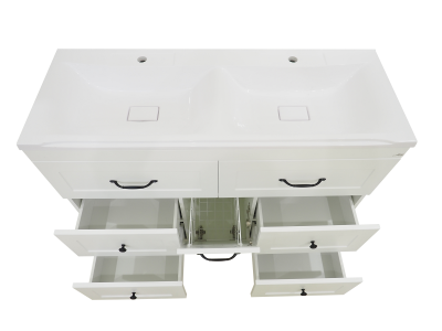 Тумба Дуэт 120 с бельевой корзиной с раковиной Marko Комфорт (две чаши) 120 Misty фото в интернет-магазине Русалия