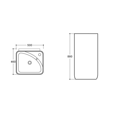 Раковина керамическая Vincea VBS-2P202, 500*460*880, напольная, цвет белый фото в интернет-магазине Русалия