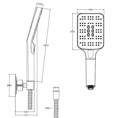 Душевой гарнитур FERRO A64085 Cersanit фото в интернет-магазине Русалия