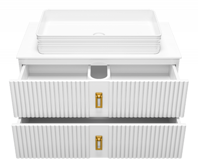 Тумба Sevilla 90 подвесная с раковиной CeramaLux W1531-D1408 67 Brevita фото в интернет-магазине Русалия