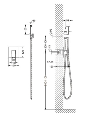 Смеситель встроенный с гигиеническим душем Timo Briana (7189/03SM) фото в интернет-магазине Русалия