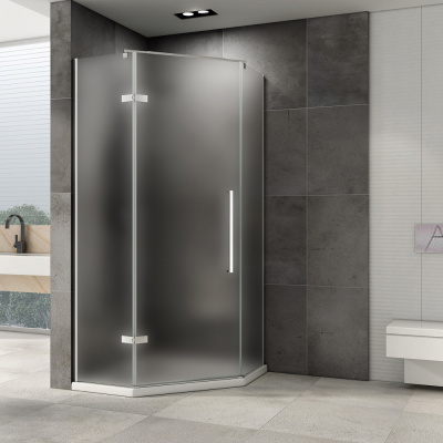 Душевой уголок ABBER Ewiges Wasser AG05100M 100х100 трапеция, профиль хром, матовое стекло фото в интернет-магазине Русалия