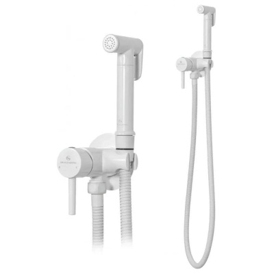 Гигиенический душ со смесителем встраиваемый Grocenberg GB001W, белый фото в интернет-магазине Русалия