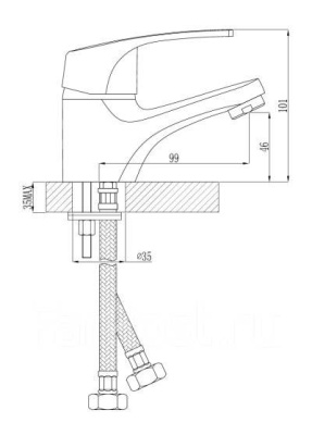 Смеситель для раковины Rossinka D (D40-11) фото в интернет-магазине Русалия