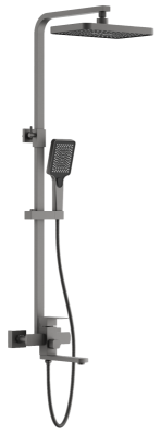 Душевая система BELZ тропический душ, нержавеющая сталь, оружейная сталь (B24817-3) фото в интернет-магазине Русалия