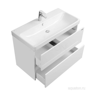 Тумба под раковину AQUATON Сканди 90 белый матовый, белый глянец 1A251901SD010 фото в интернет-магазине Русалия