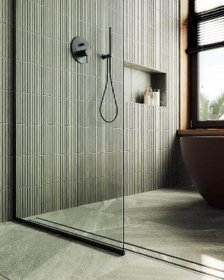 Душевая перегородка в узком  профиле 1950*690 Стекло 8 мм Бесцветное MGD-701-6у Maybah Glass фото в интернет-магазине Русалия