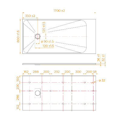 Душевой поддон прямоугольный RGW TSS-W Белый 80x170, стеклокомпозит фото в интернет-магазине Русалия