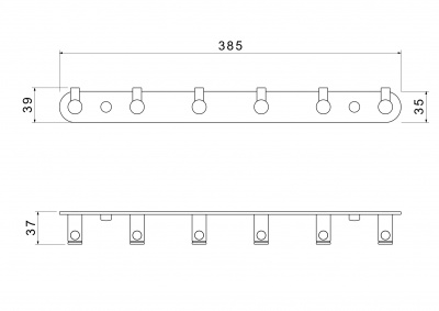 Планка с 6 крючками AQUATEK AQ4124CR ЕВРОПА фото в интернет-магазине Русалия