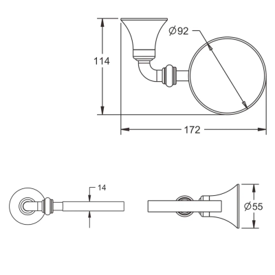 Ершик для унитаза Rose RG1200, хром фото в интернет-магазине Русалия