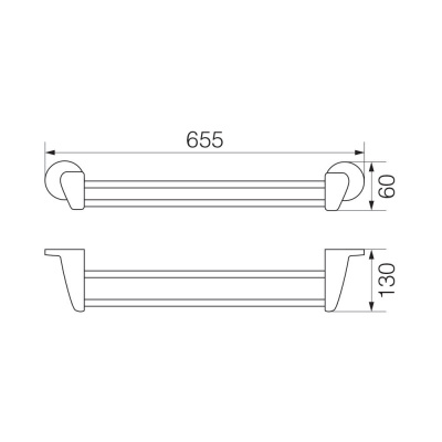 Полотенцедержатель двойной 60см OSC-5222.BR Oscar Bronzo Veragio фото в интернет-магазине Русалия