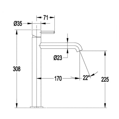 Смеситель для раковины высокий FILARETE Roun FL6020BL, черный фото в интернет-магазине Русалия