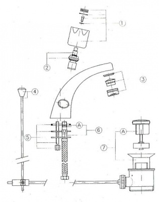 Смеситель для раковины Costa MB 5006 W (Shruder) фото в интернет-магазине Русалия