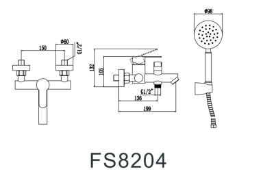 Смеситель для ванны Fmark (FS8204H) фото в интернет-магазине Русалия