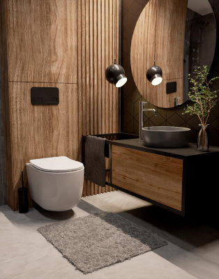 AQM5012 Раковина накладная круглая, цвет светло-серый матовый. 355x355x120 фото в интернет-магазине Русалия