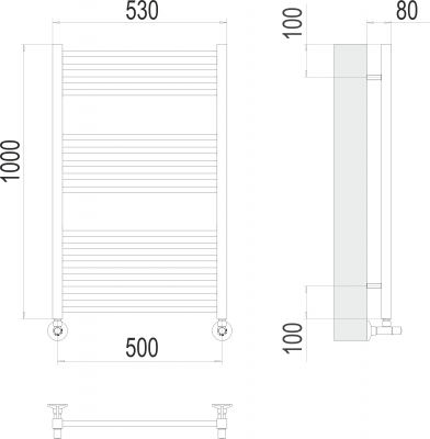 Водяной полотенцесушитель Сицилия П16 500х1000 4670078530806 Terminus фото в интернет-магазине Русалия