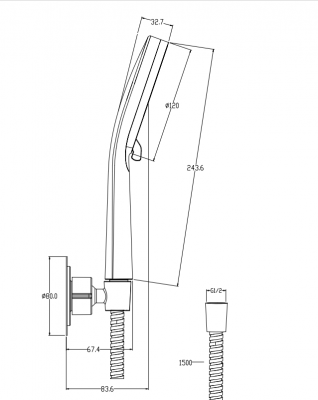 Душевой гарнитур FERRO A64086 Cersanit фото в интернет-магазине Русалия