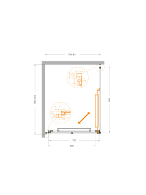 Душевой уголок CEZARES LUX-AH-FS-1-80/100-C-GM фото в интернет-магазине Русалия