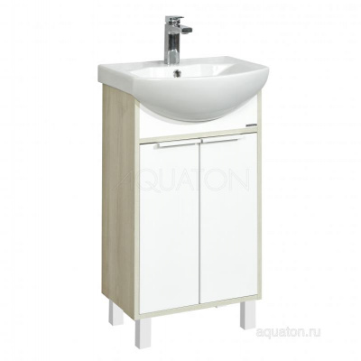 Тумба под раковину AQUATON Рико 50 белый, ясень фабрик 1A212401RIB90 фото в интернет-магазине Русалия