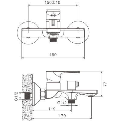 Смеситель для ванны BELZ B679 с аксессуарами, короткий излив (B60679) фото в интернет-магазине Русалия