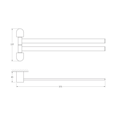 Держатель полотенец поворотный двойной 35 см 7731 Schwarz Artwelle фото в интернет-магазине Русалия