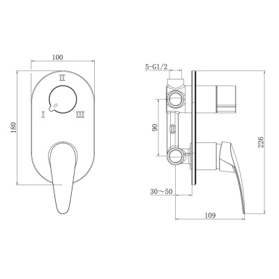 Смеситель Lemark Linara для ванны и душа встраиваемый (LM0428C) фото в интернет-магазине Русалия