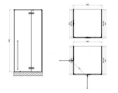 Душевой уголок ABBER Eins AG06099B 90х90 квадрат, профиль черный, прозрачное стекло фото в интернет-магазине Русалия