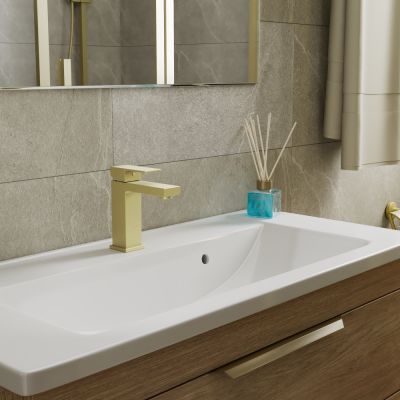 Смеситель для раковины DK матовое золото Bayern.Liszt (DA1512107) фото в интернет-магазине Русалия