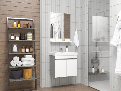 Тумба Ронда 60 подвесная с раковиной Cersanit Moduo Slim 60 Misty фото в интернет-магазине Русалия