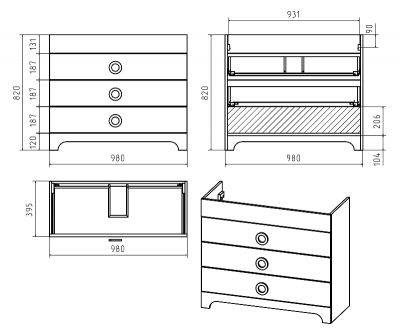 Тумба Лейла 100 с раковиной Misty EVVA 100 Misty фото в интернет-магазине Русалия
