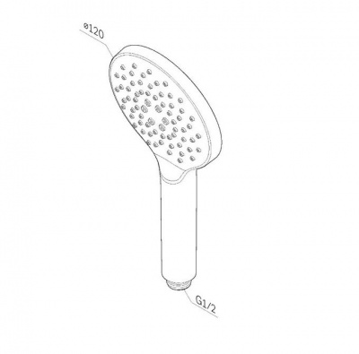 F0280022 Like ручной душ 120 мм, чёрный, шт. фото в интернет-магазине Русалия