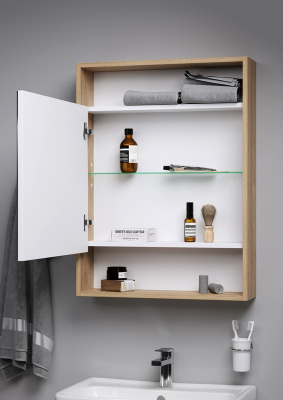 Зеркальный шкаф 60 City дуб балтийский SIT0406DB Aqwella фото в интернет-магазине Русалия